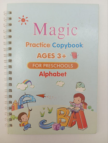 Pre Loved ||  Magic Practice Copy book set For Kids Set of 2 (Number and Alphabet)
