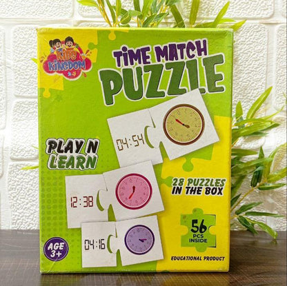 Pre Loved || Time Match  Puzzle 28 Self-Connecting 2 Pieces Puzzles – Fun Early Learning Activity For Kids