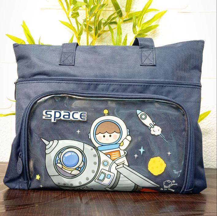 Space Theme Multipurpose Bag, Daily Use hand Bag With  Dual Front Pocket For Kids