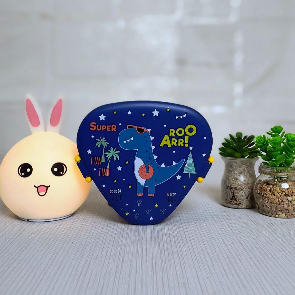 Cute Cartoon Printed 3-Grid Plastic Lunch/Snack Box for Kids with Spoon & Fork – Adorable and Practical