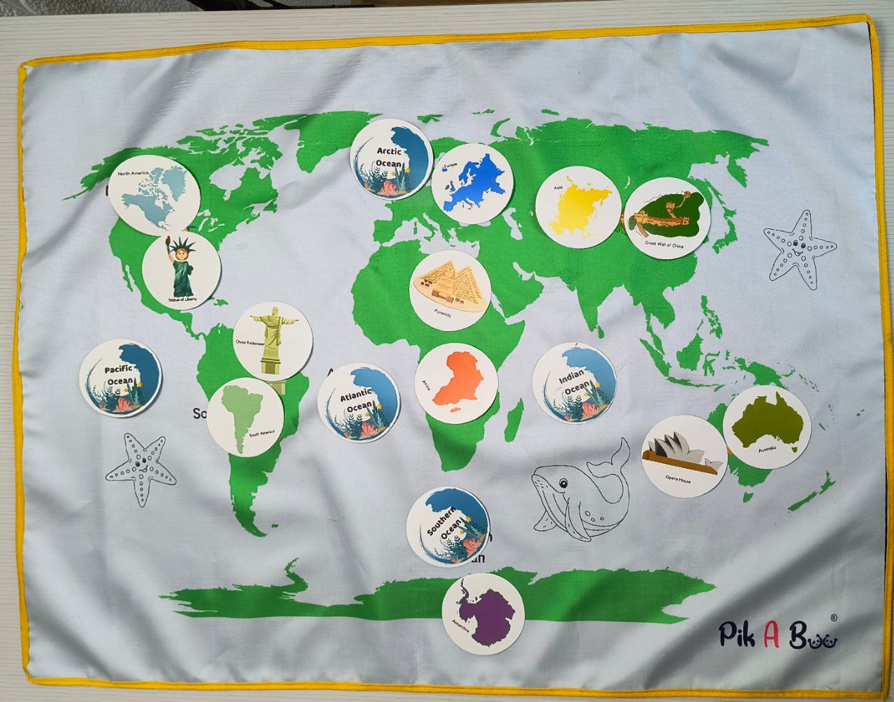Continents & Oceans Cloth Activity Mat – Learn & Play