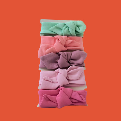 Set of 5 Organic Baby Headbands ( Design-2 ) - Soft, Stretchy, and Gentle for Delicate Skin
