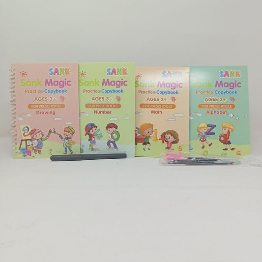 Magic Calligraphy Book Alphabets, Numbers, Drawings Tracing Book for Preschoolers with Pen