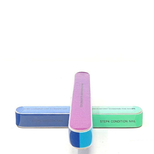 Nail File and Buffer Block Nail Buffering Files 7 Steps Washable Emery Boards Professional Manicure Tools (1 Pcs)