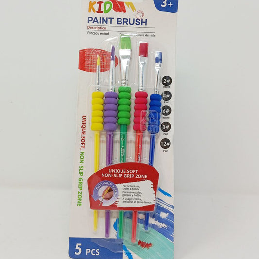 5 in 1 Kids Paint Brush with Unique Soft Non Slip Grip