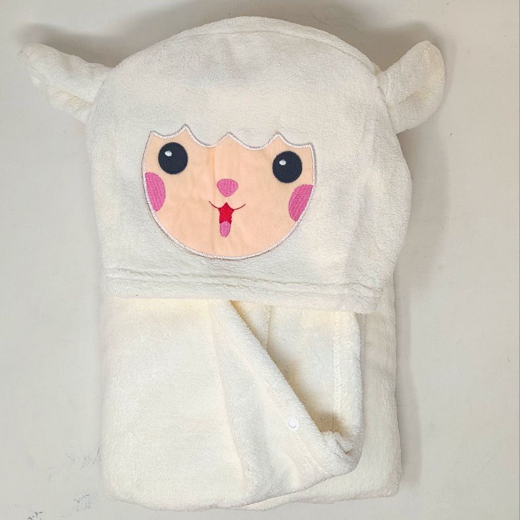 Soft Baby Hooded Bath Towels with Adorable Animal Face Designs – Cozy & Fun for Little Ones