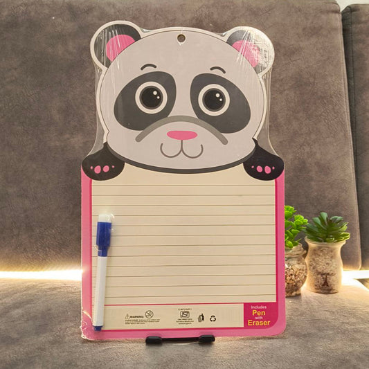 Animal Designed  Whiteboard Cartoon Creative Erasable Writing Pad – Two-Sided with Pen for Kindergarten Kids  ( Any One )