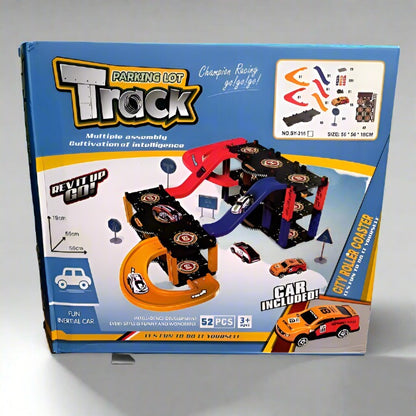 Track with Parking Lot- Playsets for Toddler(58 pcs)