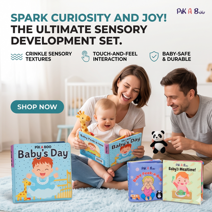 3 Cloth Books Combo - Baby's Day, Mealtime & Peek-A-Boo | 3-Book Set