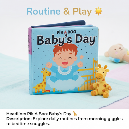 3 Cloth Books Combo - Baby's Day, Mealtime & Peek-A-Boo | 3-Book Set