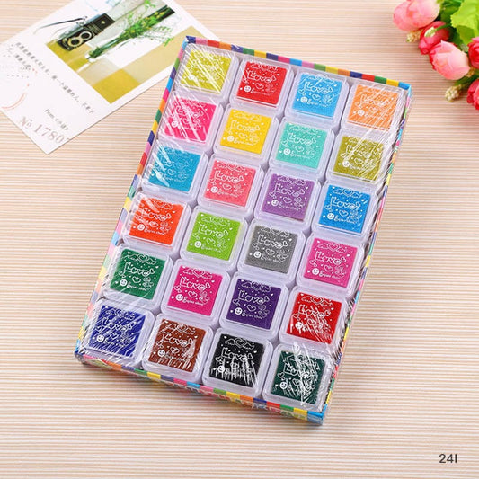 Stamp Pad Finger Painting Kit – 24 Colors for Toddlers & Kids Art