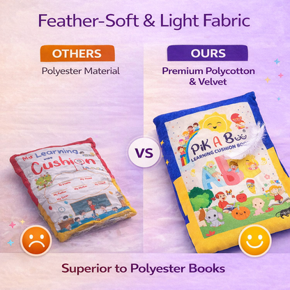 Blue Learning Cushion Book - English Rhymes Cloth Book for Toddlers