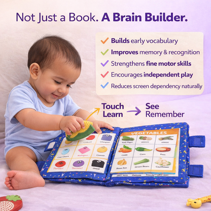 Blue Learning Cushion Book - English Rhymes Cloth Book for Toddlers