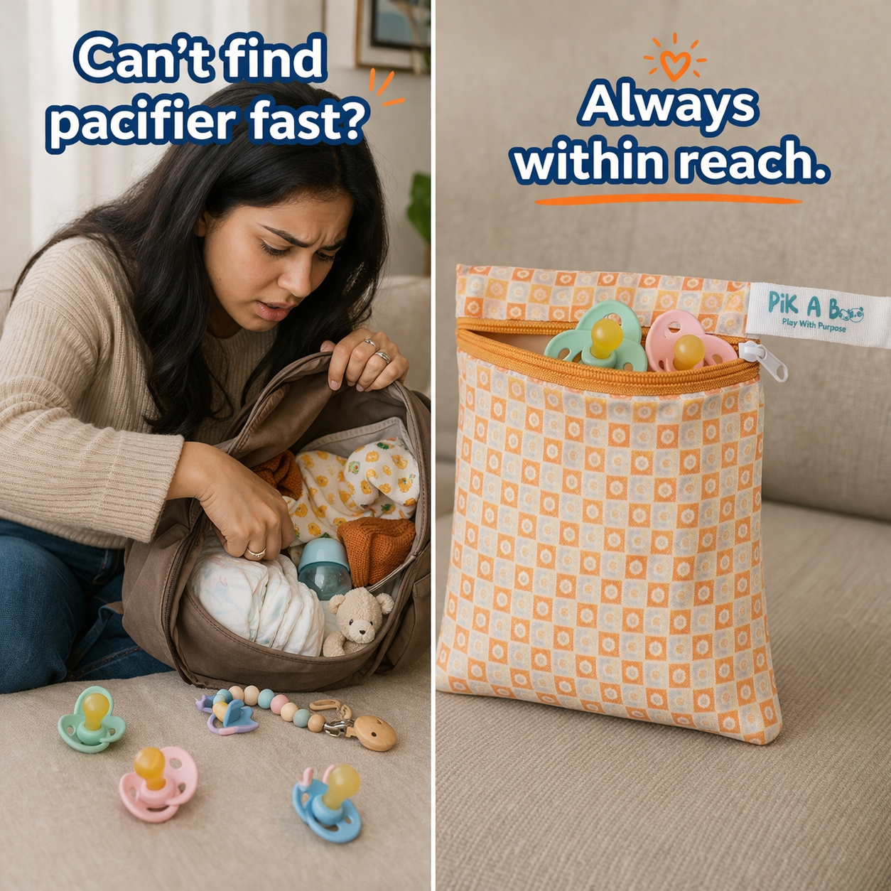 PiK A BOO Multi-Utility Bag | Front Zip Pouch for All & Everyday Use