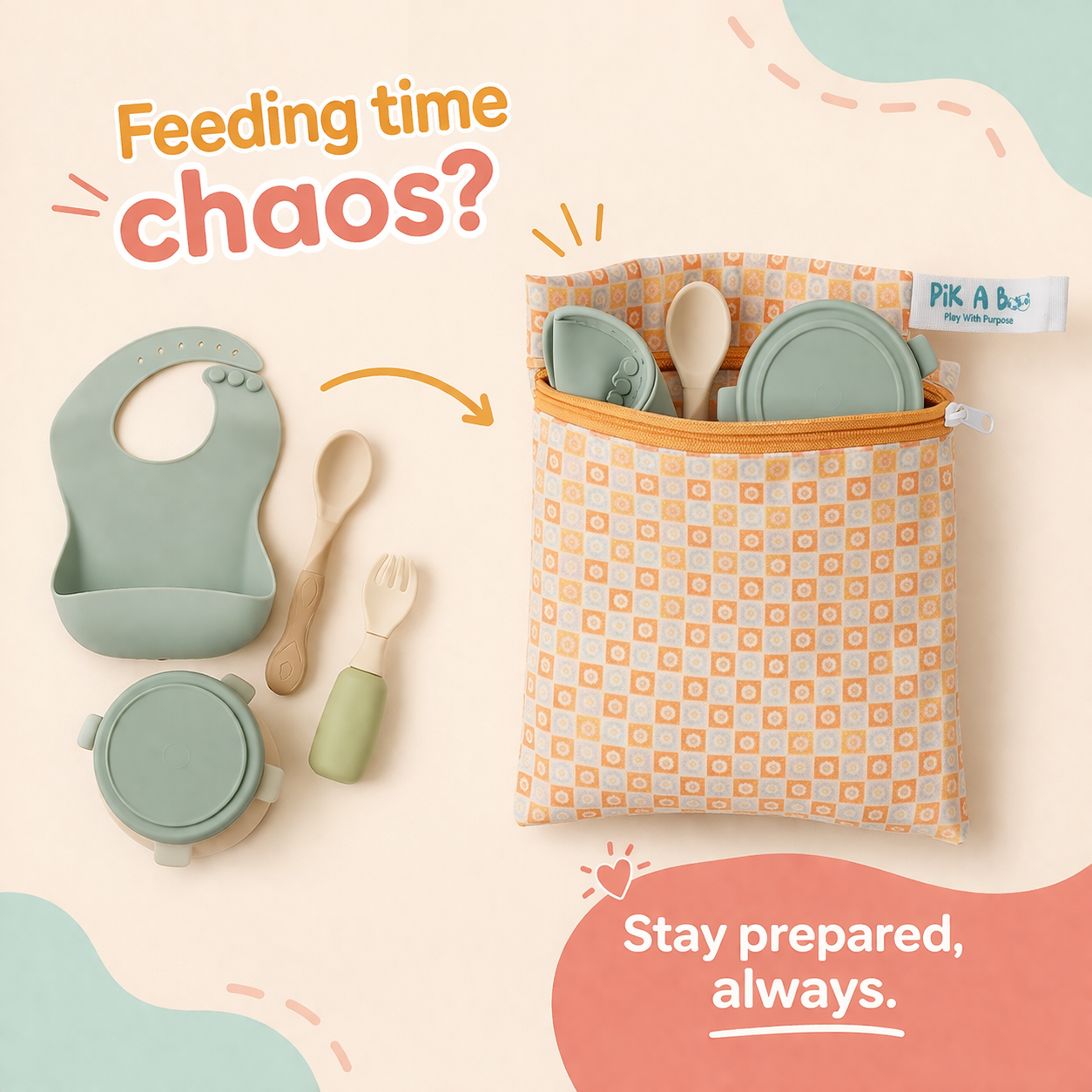 PiK A BOO Multi-Utility Bag | Front Zip Pouch for All & Everyday Use