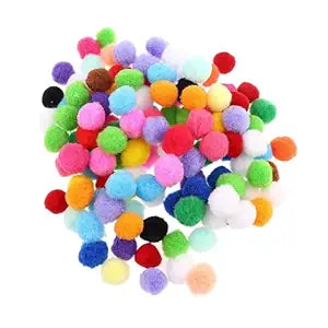 Colorful Pom Pom Balls for Sensory Play - Educational Toys for Babies & Toddlers (Set of 50)