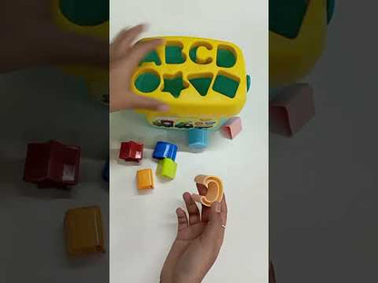 Baby First Block Shapes and Sorter, 16 Blocks, ABCD & Other Shapes Toys for 6 Months to 2 Years Old Kids for Boys and Girls