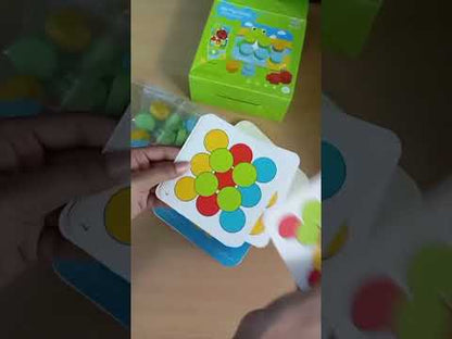 Kids Wooden Buttons Puzzle Toy Educational Toy with Learning Colours