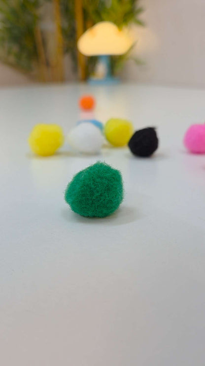 Colorful Pom Pom Balls for Sensory Play - Educational Toys for Babies & Toddlers (Set of 50)