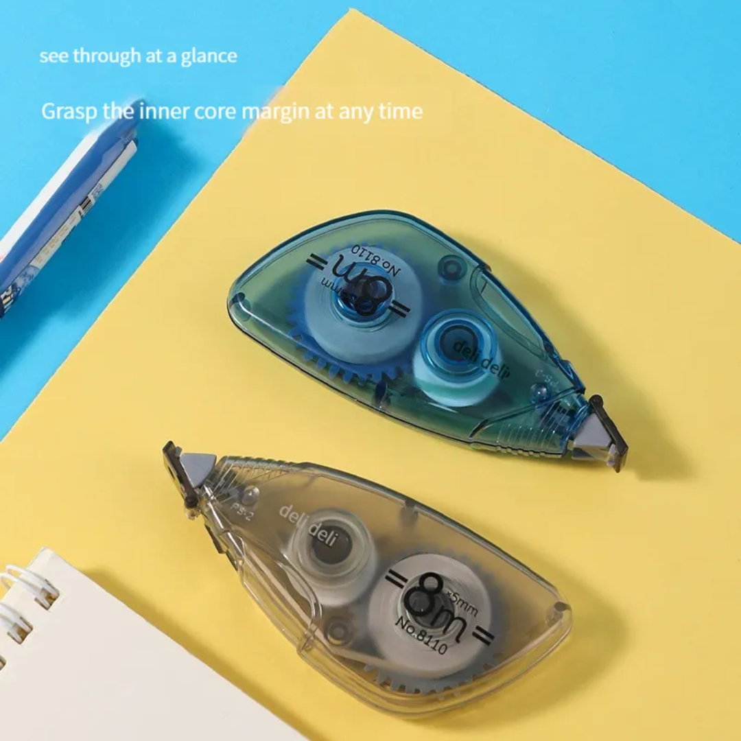 Set of 2 8m Strip Correction Tape – Multipurpose with Front Cap