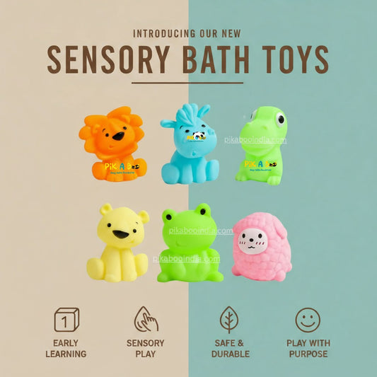 Baby Bath Squeaky Toys - Set of 6 Animals