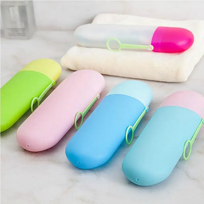 Compact Travel Toothbrush Case – Portable Plastic Holder for Dental Hygiene
