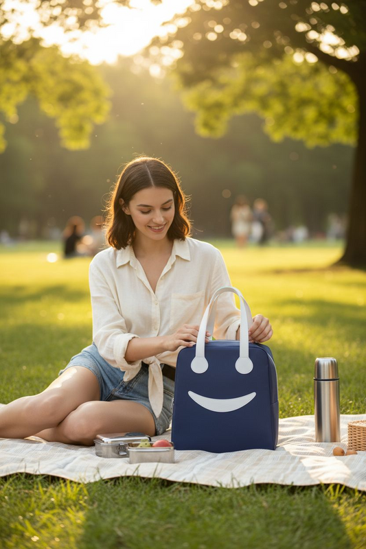 Smiley Lunch Bags for All Ages | Fun & Versatile Insulated Bags
