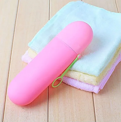 Compact Travel Toothbrush Case – Portable Plastic Holder for Dental Hygiene