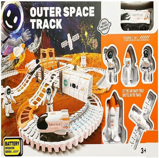 Outer Space Race Track Ramp Toy for Kids with Space Craft Shuttle Car