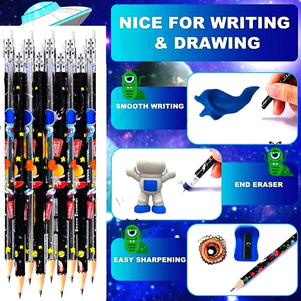Space-Themed Stationery Set for Kids – 13-Piece Party Favor Return Gift Box