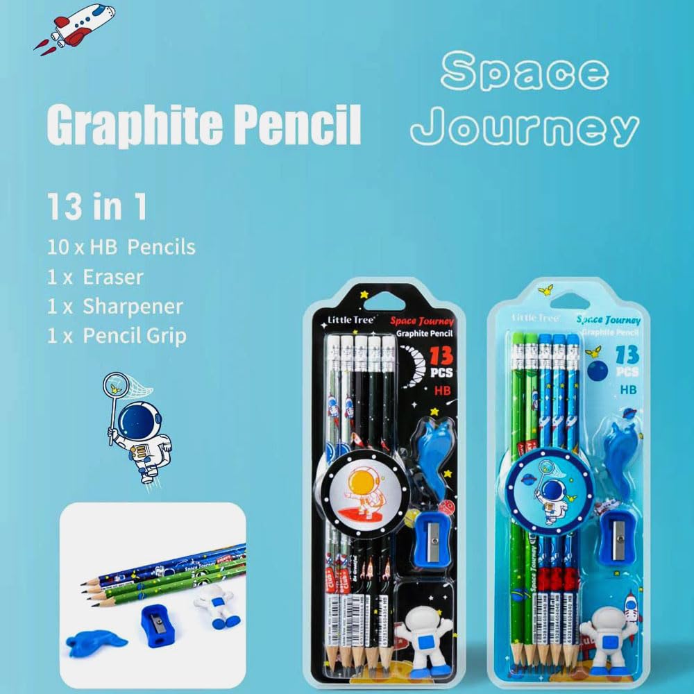 Space-Themed Stationery Set for Kids – 13-Piece Party Favor Return Gift Box