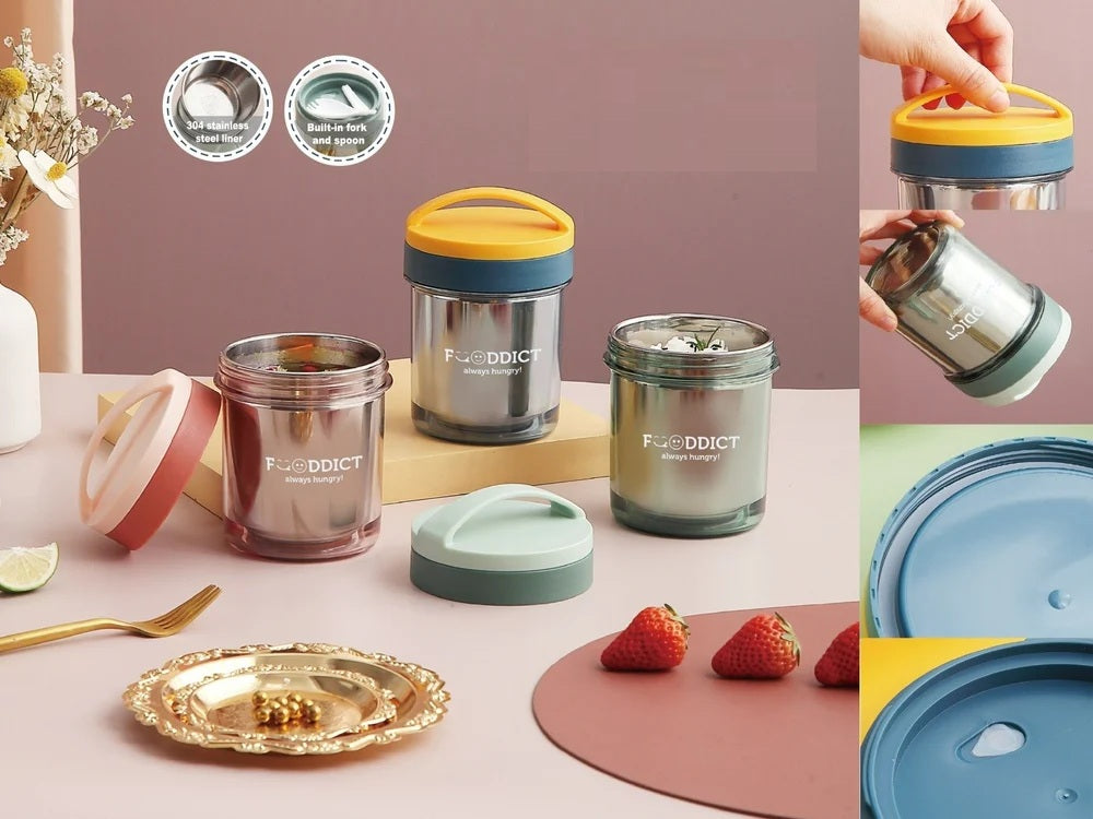 FOODDICT-Insulated Stainless Steel Baby Food Cereal & Snack Jar-(LB-8927)