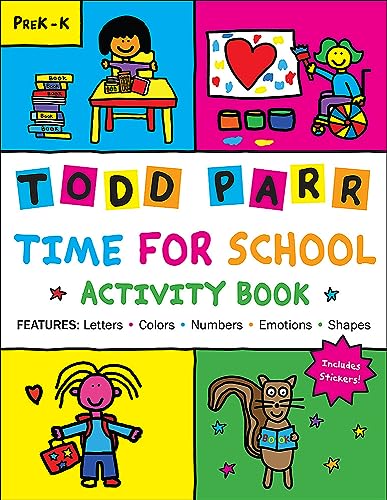 time for school activity book ,   colors , numbers ,emotions , shapes, includes stickers !
