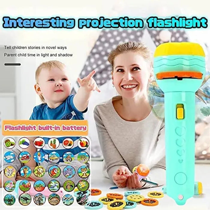 3 slides Mini Torch Projector for Baby, Kids, Sleeping Story Toys for Toddlers, Educational Learning Toys