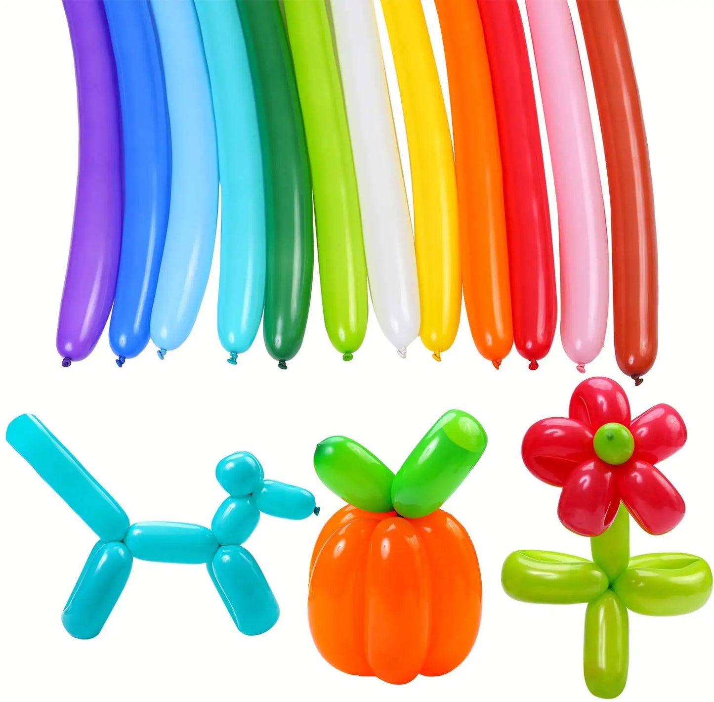 🎈 12 Pc Twisting Balloons Set with Pump – Long Modelling Balloons for Kids | Fun DIY Balloon Animals & Party Decorations 🎭🎨