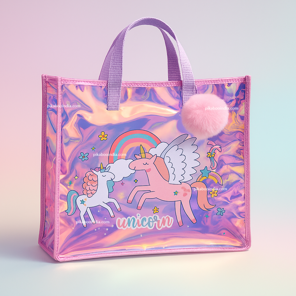 Holographic Picnic Tote with Handle for Stylish Travel, Beach, or Gifts
