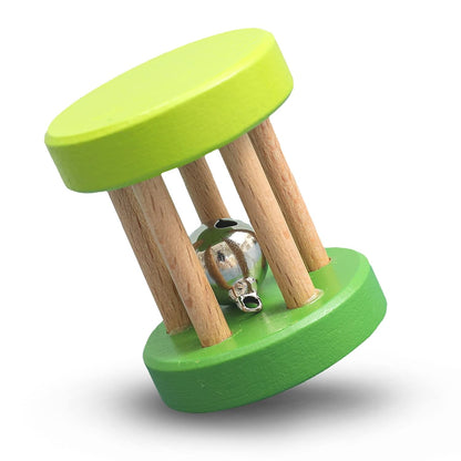 Wooden Rattle Rolling Drum Montessori Baby Roller Bell Toys Nursing Shower Gifts