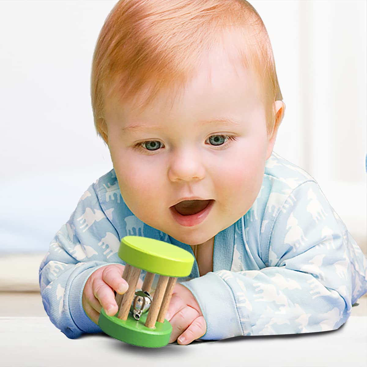 Wooden Rattle Rolling Drum – Montessori Baby Toy Gift