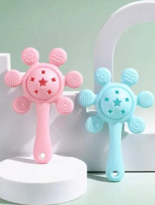 Sun Silicone Teether Rattle Toy – Soft & Safe for Babies