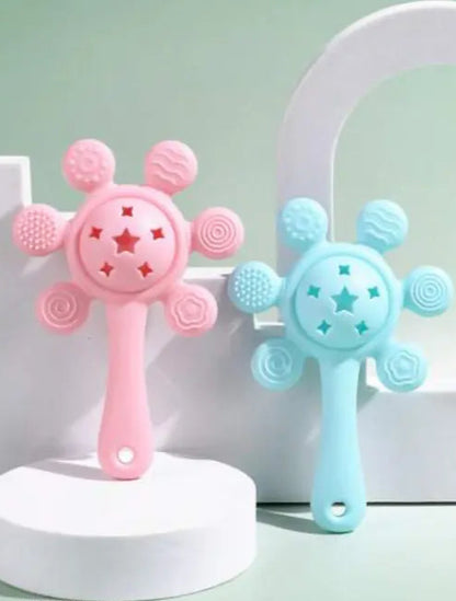 Sun Silicone Teether Rattle Toy – Soft & Safe for Babies