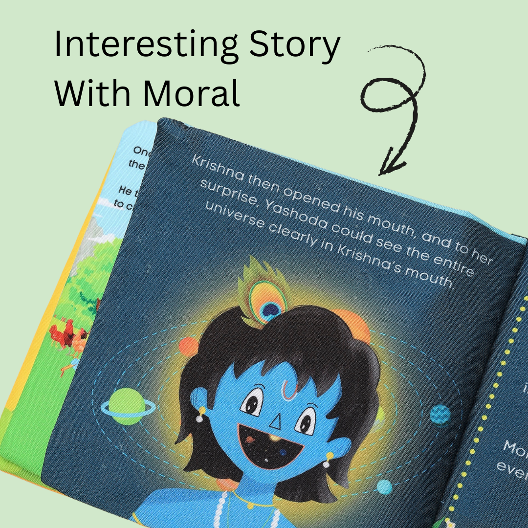 Krishna Cloth Mythology Story Book | Crinkle Cover, Sensory, Early Learning & Spiritual Fun